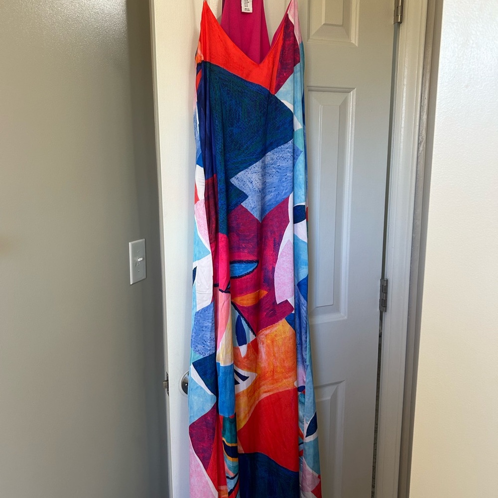 Nicole Miller Multicolor Abstract Maxi Dress